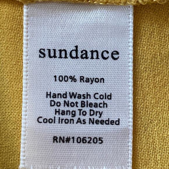 Sundance Yellow Pinktuck Ruffle Button Front Top Size Small Boho Prairie Flirty - Picture 7 of 8